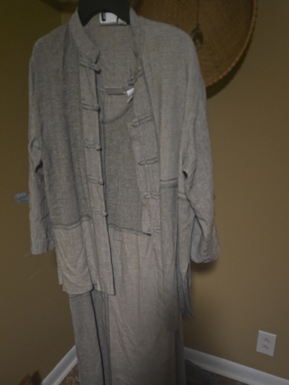 Chico's Gray Layered Knit Dress and Jacket Set